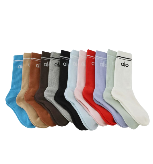 a-I0 Yoga Crew Socks