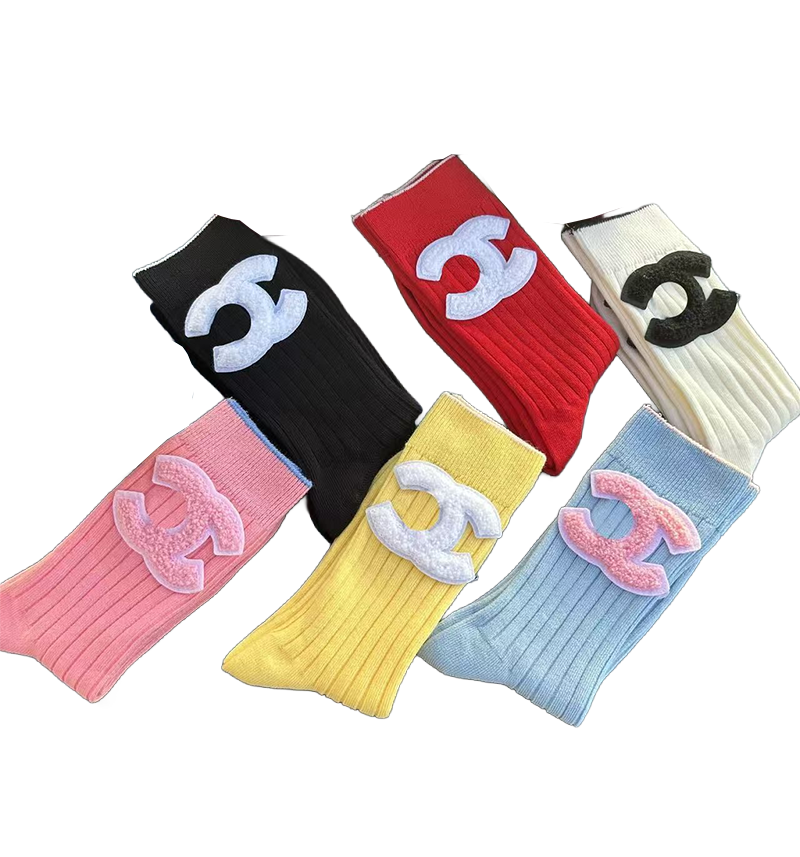 CHNL Classic Designer Logo Crew Socks