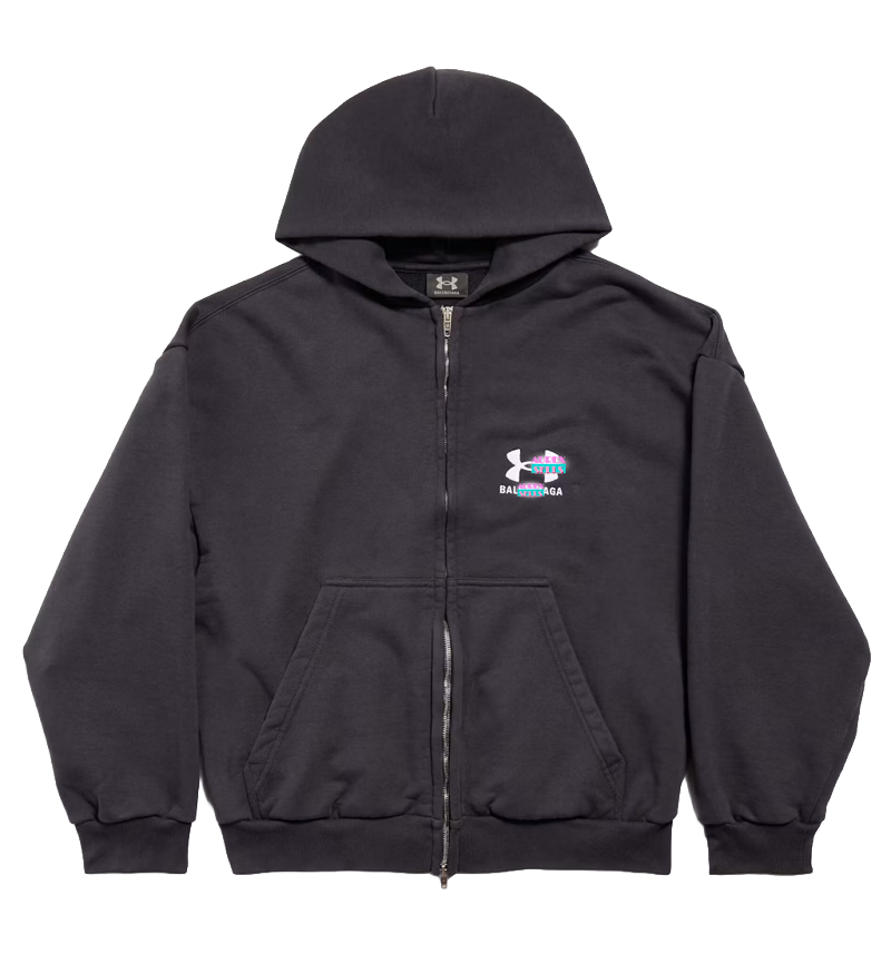 B4L3N-Cl4G4 x UND3R 4RM0UR Zip-Up Hoodie 'Black/White'