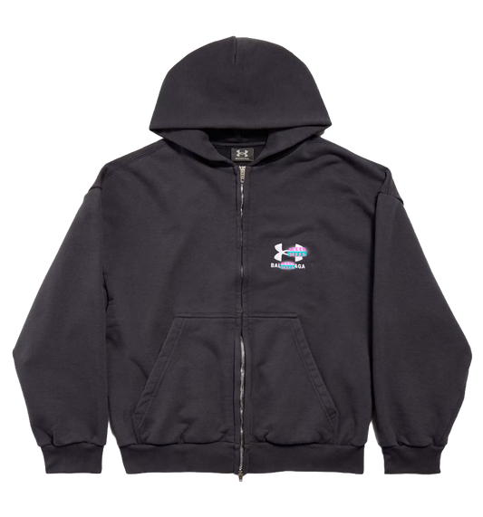 B4L3N-Cl4G4 x UND3R 4RM0UR Zip-Up Hoodie 'Black/White'