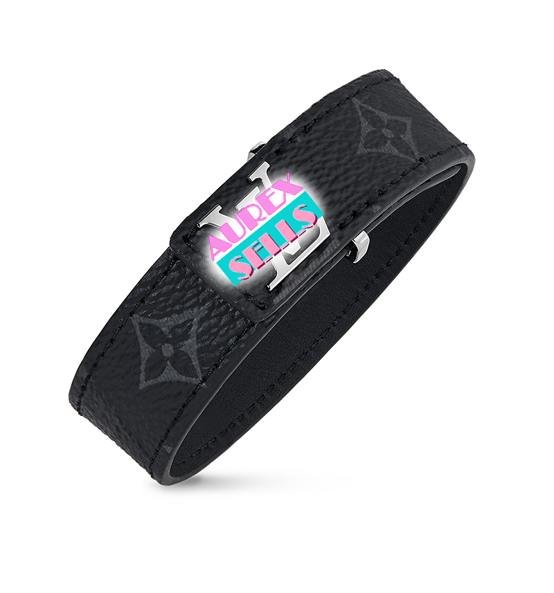 L-V Shape Designer Slim Bracelet 'Black'