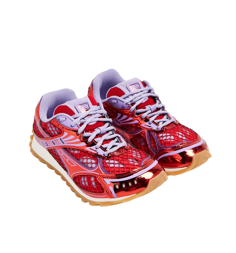 BV Italian Designer Purple Red Performance-Style Sneakers