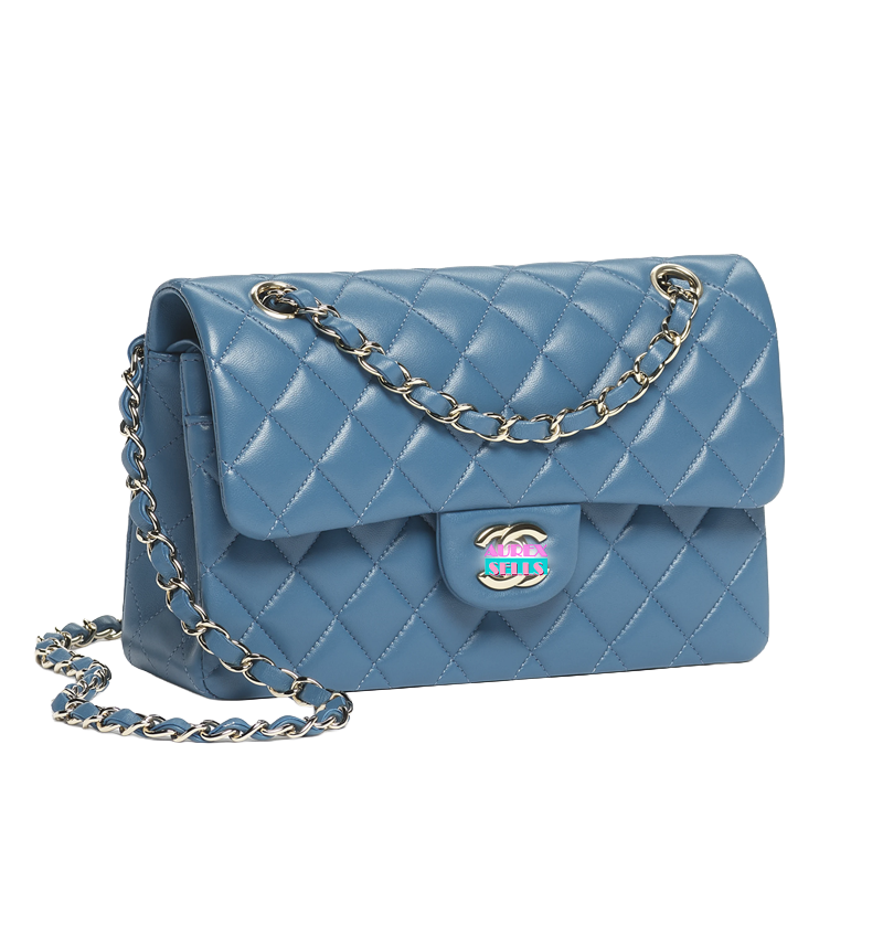 CHNL Quilted Lambskin Flap 'Blue'
