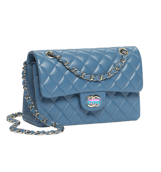 CHNL Quilted Lambskin Flap 'Blue'