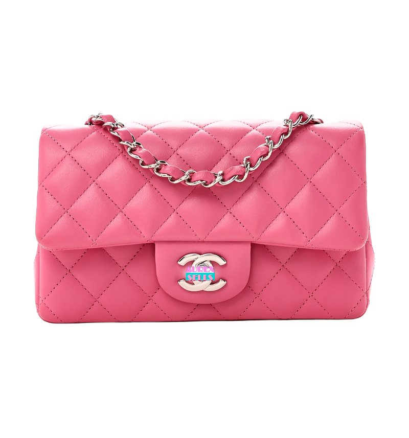 CHNL Quilted Lambskin Flap 'Pink'