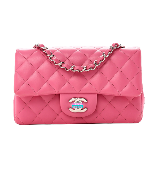 CHNL Quilted Lambskin Flap 'Pink'