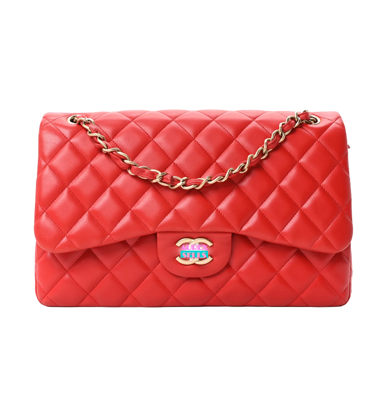 CHNL Quilted Lambskin Flap 'Red'