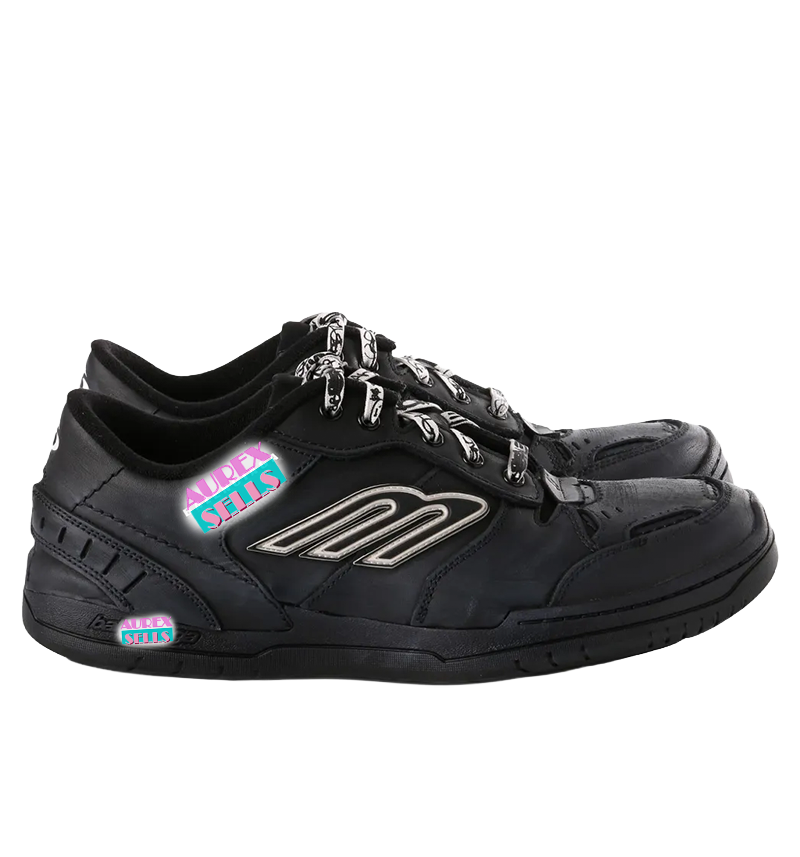 B4L3NClAG4 Avant-Garde Luxury Coastal Designer Worn-Out trainers 'Black'