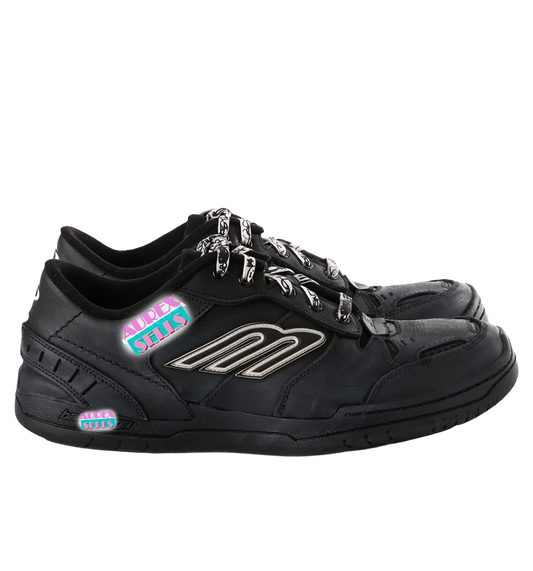 B4L3NClAG4 Avant-Garde Luxury Coastal Designer Worn-Out trainers 'Black'