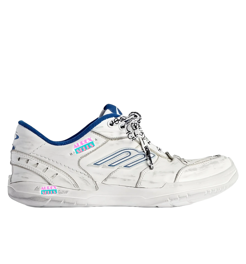 B<L3NC1G4 Avant-Garde Luxury Coastal Designer Worn-Out 'White-Blue'
